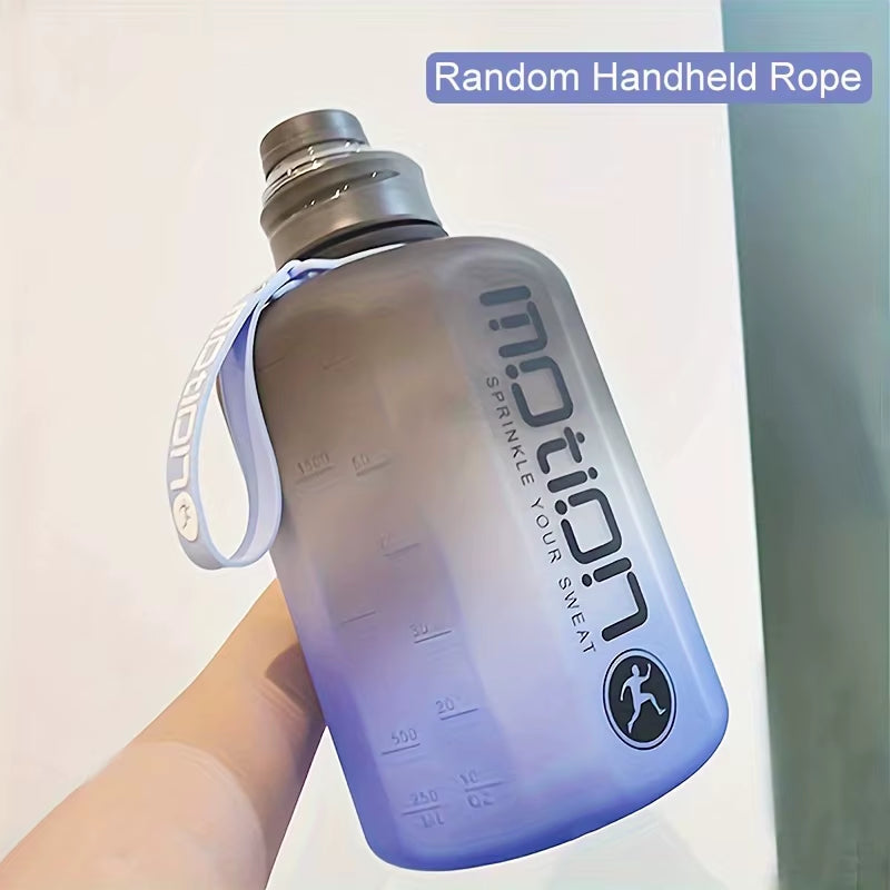 1Pc, Water Bottle, Sports Water Bottle with Handle, Plastic Water Bottle, Gradient Color Large Capacity Water Bottle, Frosted Fa