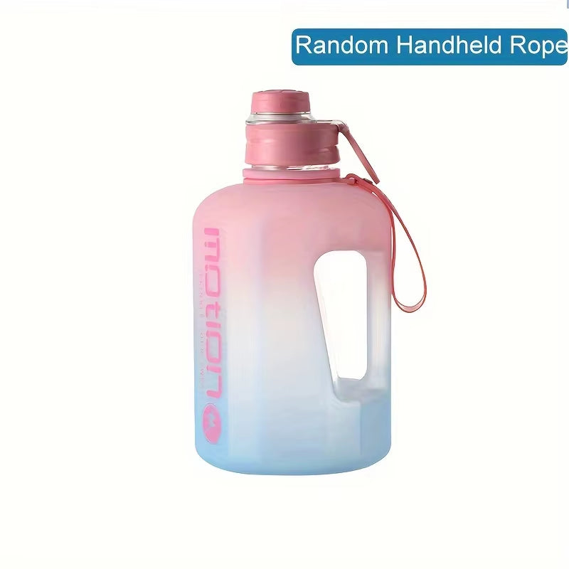 1Pc, Water Bottle, Sports Water Bottle with Handle, Plastic Water Bottle, Gradient Color Large Capacity Water Bottle, Frosted Fa